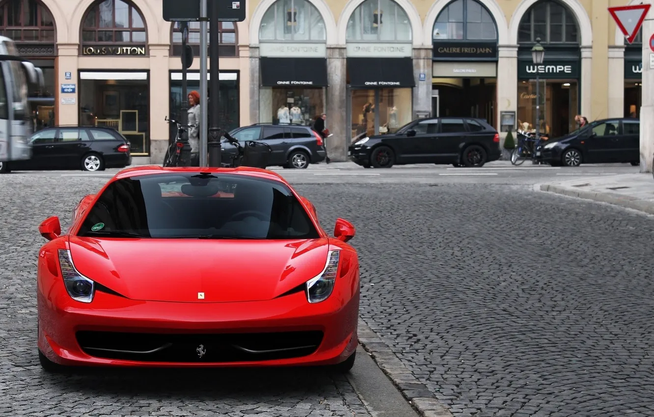 Photo wallpaper the city, Ferrari, sports car, 458, Italia