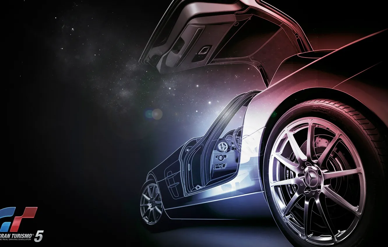 Photo wallpaper car, Mercedes, game, gran turismo 5, Supercar