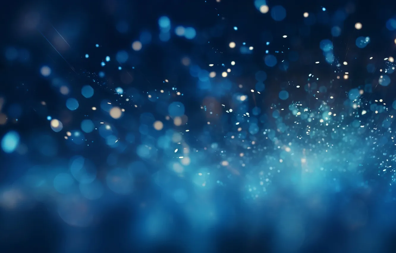 Photo wallpaper light, abstraction, glare, lights, Shine, blur, sequins, blue background