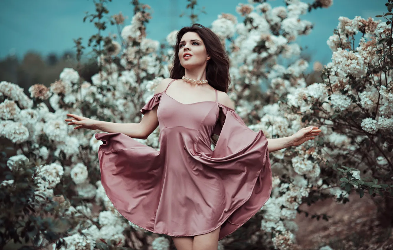 Photo wallpaper summer, girl, nature, Kristy