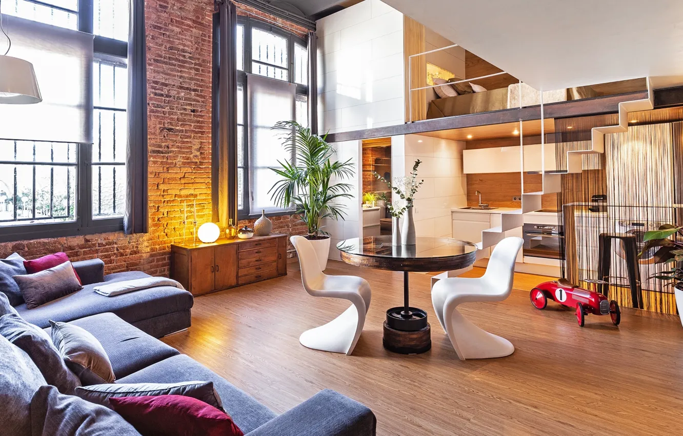 Photo wallpaper design, interior, kitchen, New York, bedroom, living room, dining room, Loft