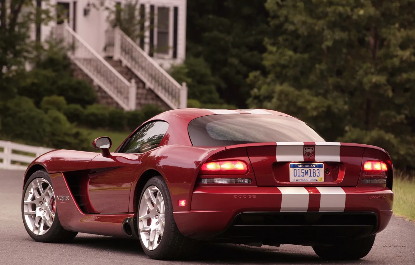 Photo wallpaper red, Dodge, Dodge, Viper