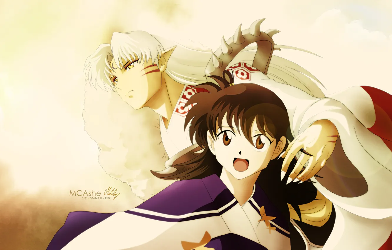 Photo wallpaper art, Rin, Inuyasha, InuYasha, Seshoumaru