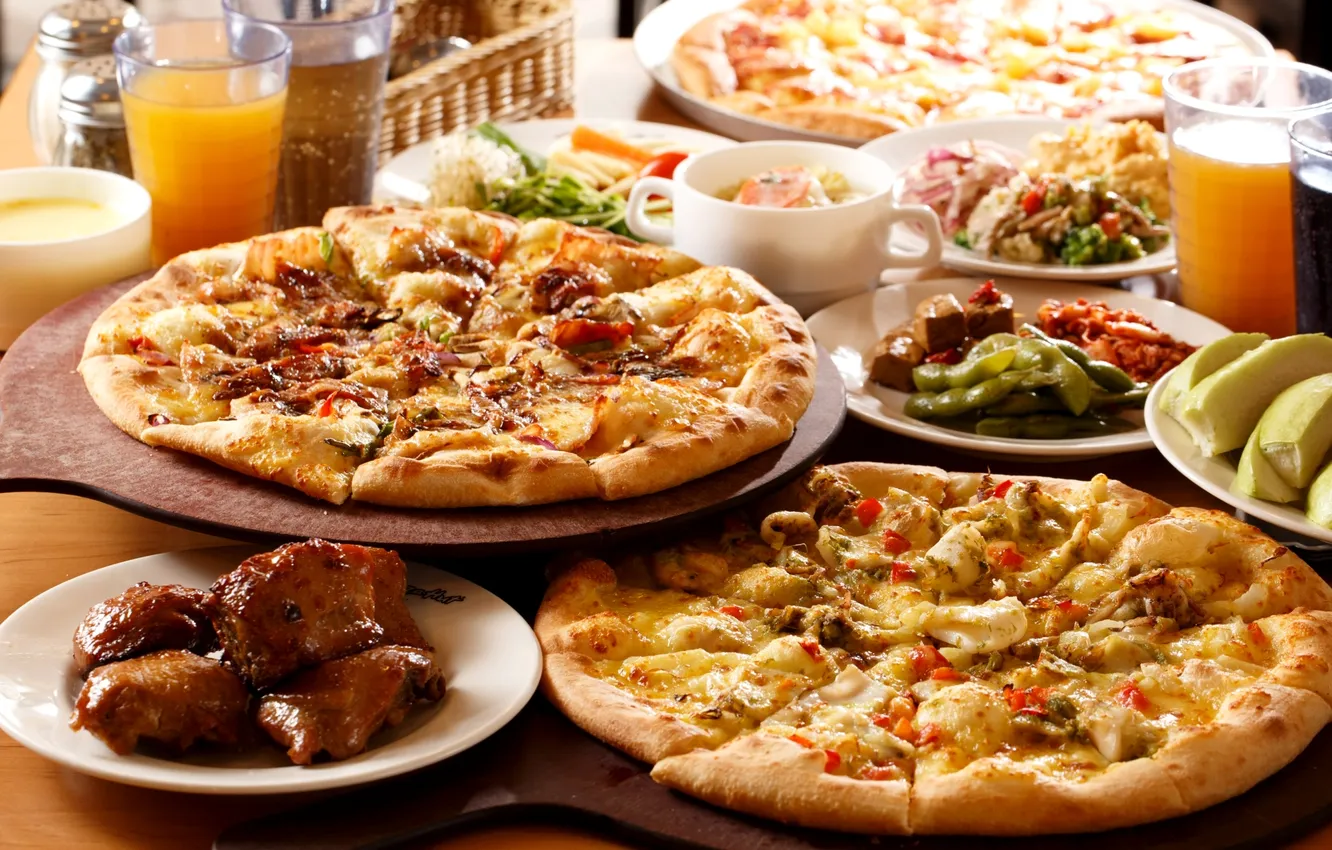 Photo wallpaper pizza, meals, treat