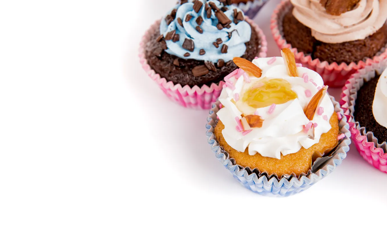 Photo wallpaper cake, cream, cakes, cupcakes, chocolate cupcakes