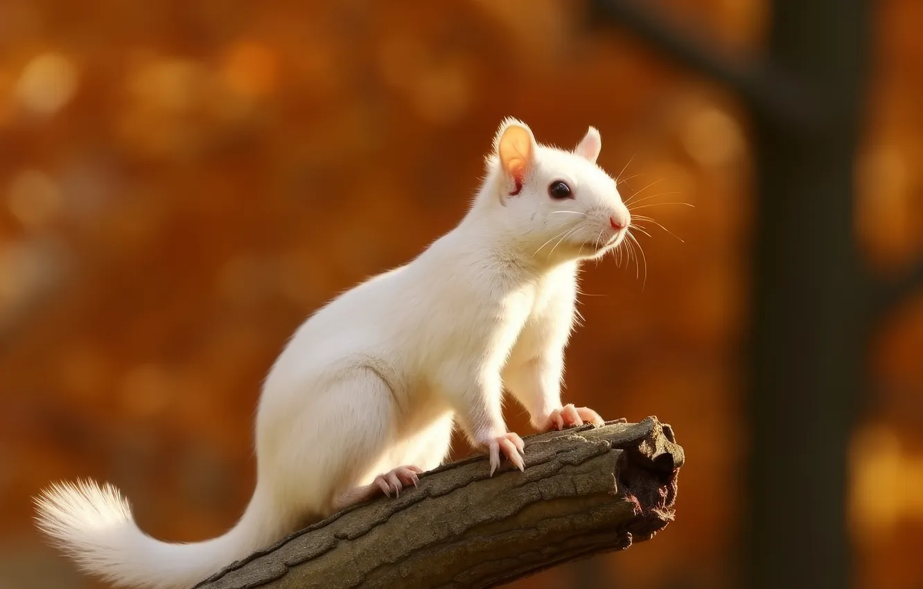 Photo wallpaper autumn, white, look, light, trees, nature, pose, protein