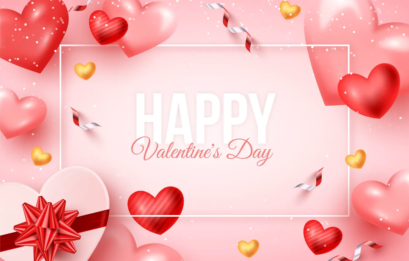 Photo wallpaper love, romance, heart, hearts, love, Valentine's day, pink, romantic