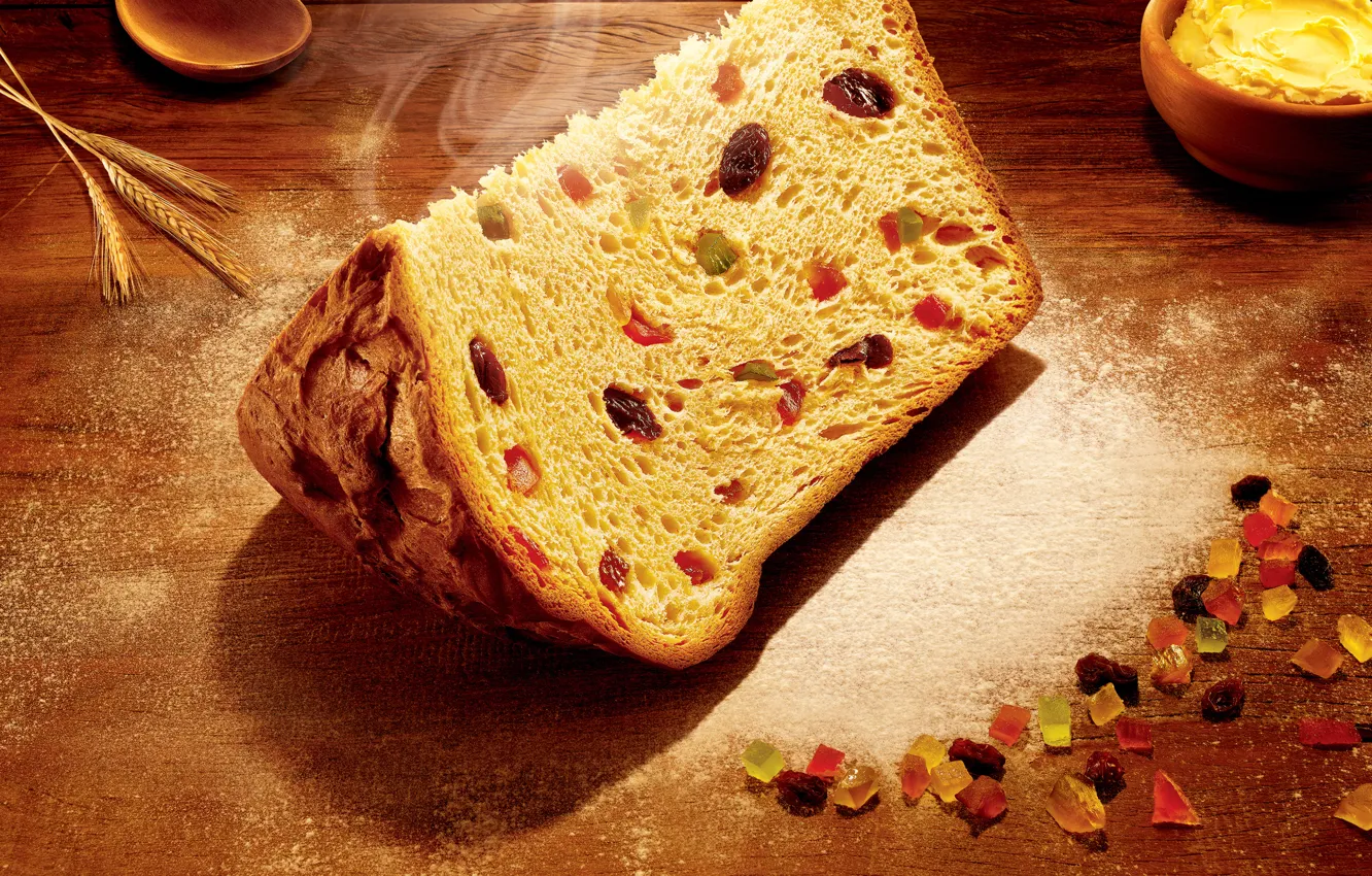 Photo wallpaper Christmas, nuts, bread