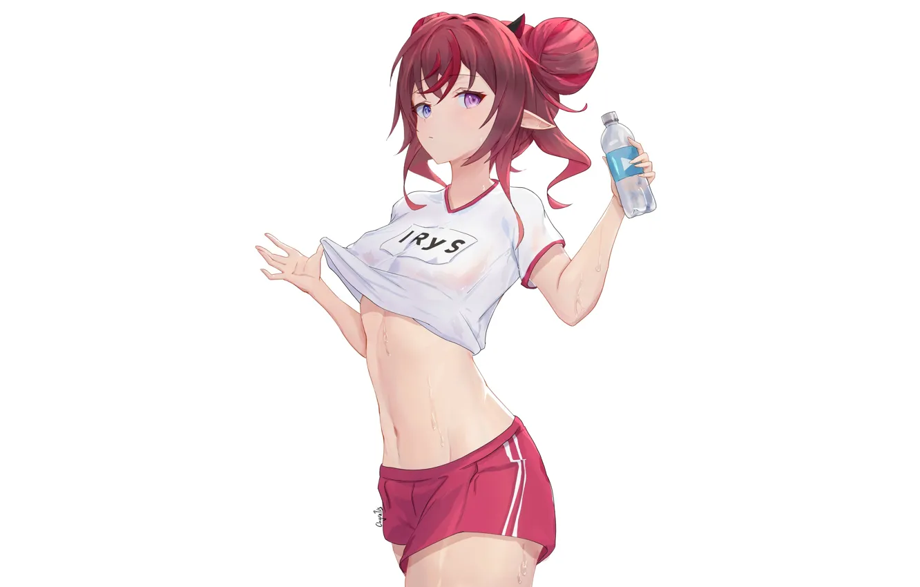 Photo wallpaper kawaii, girl, sexy, wet, boobs, anime, High School, babe