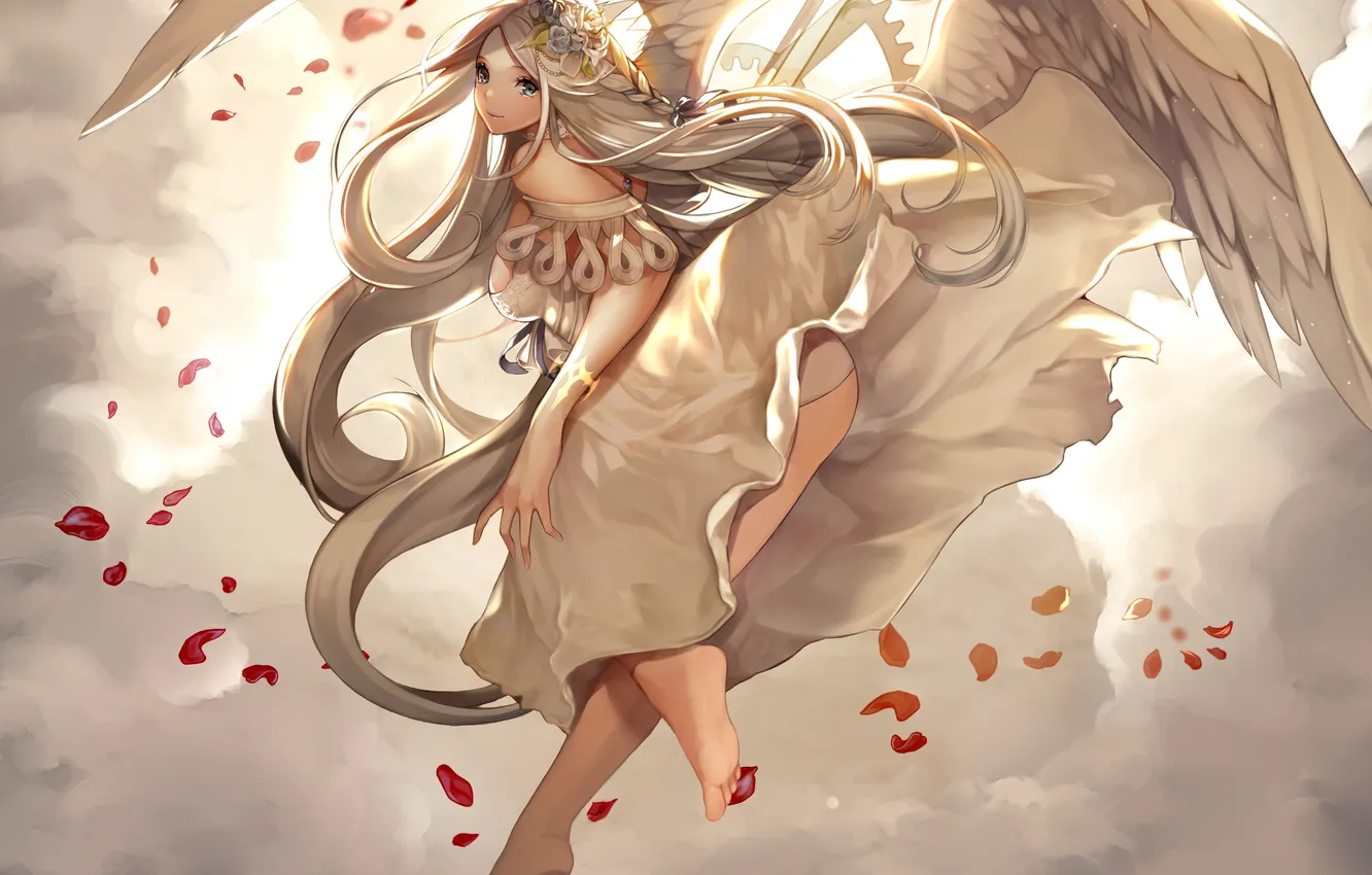 Photo wallpaper anime, art, angel, uuhu was