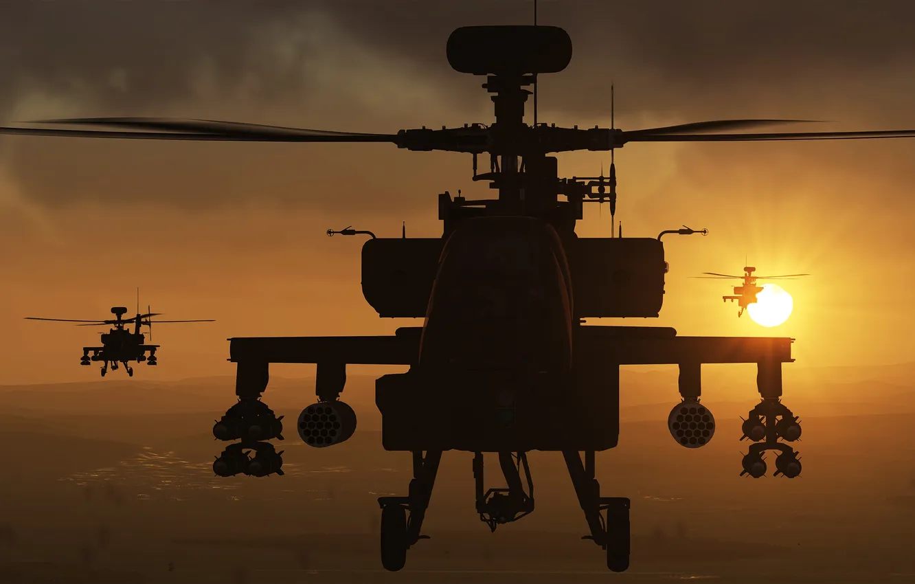 Photo wallpaper the game, helicopter, Apache, shock, the simulator, "Apache", «Eagle Dynamics», DCS World