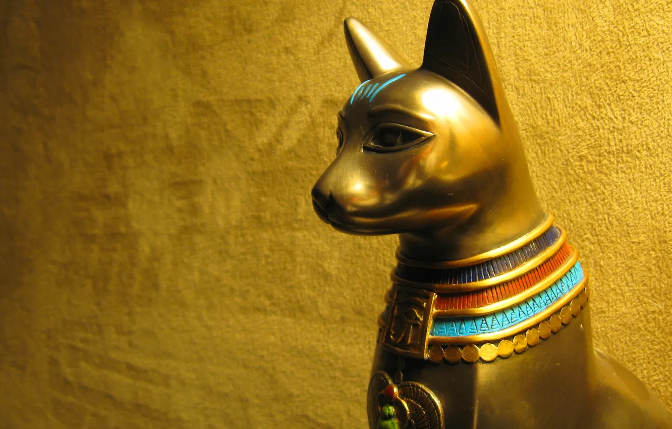Photo wallpaper cat, Egypt, Bastet, the cult, Golden statue