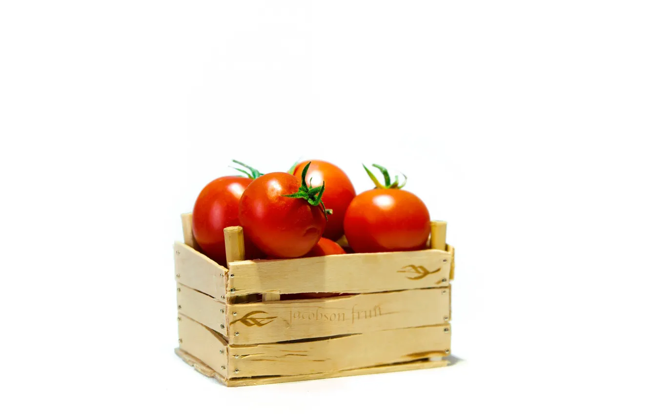 Photo wallpaper box, tomatoes, tomatoes