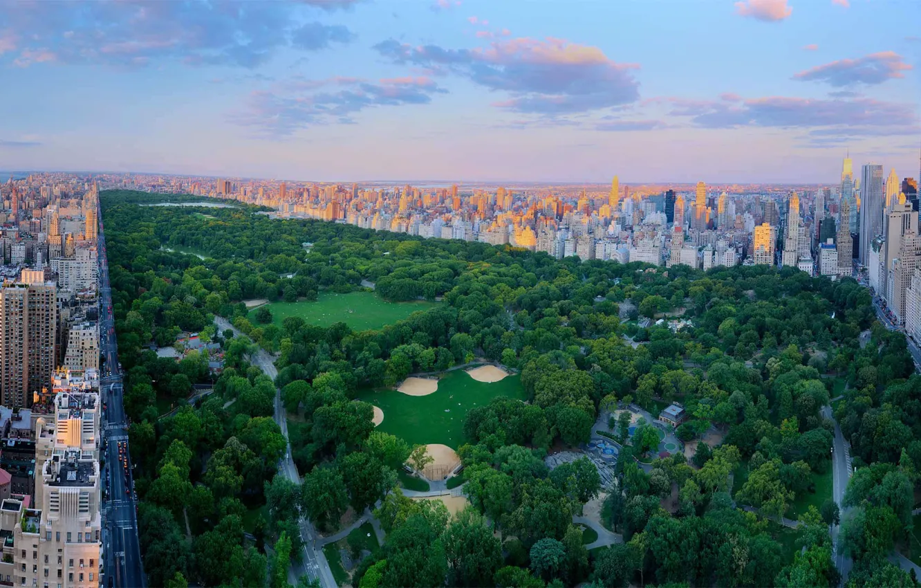 Photo wallpaper New York, panorama, USA, Central Park