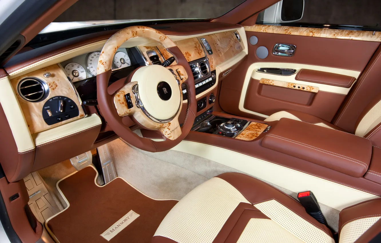 Photo wallpaper interior, Rolls-Royce, 2010, Mansory, finish, Limited, White Ghost, The Interior Of The Car
