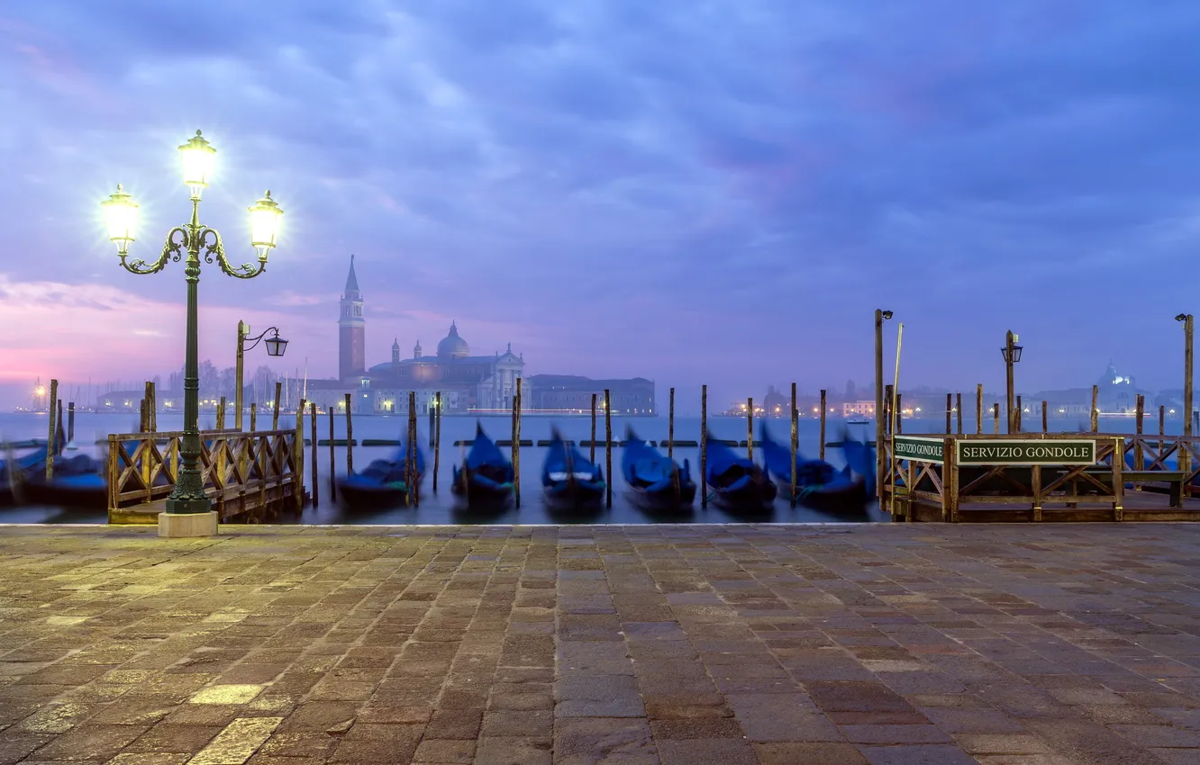 Photo wallpaper night, the city, Venice