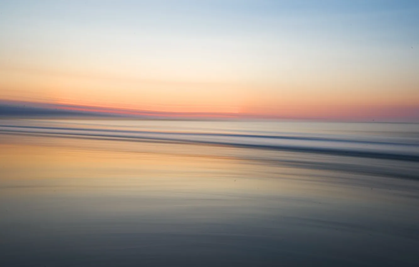 Photo wallpaper sunset, shore, Color