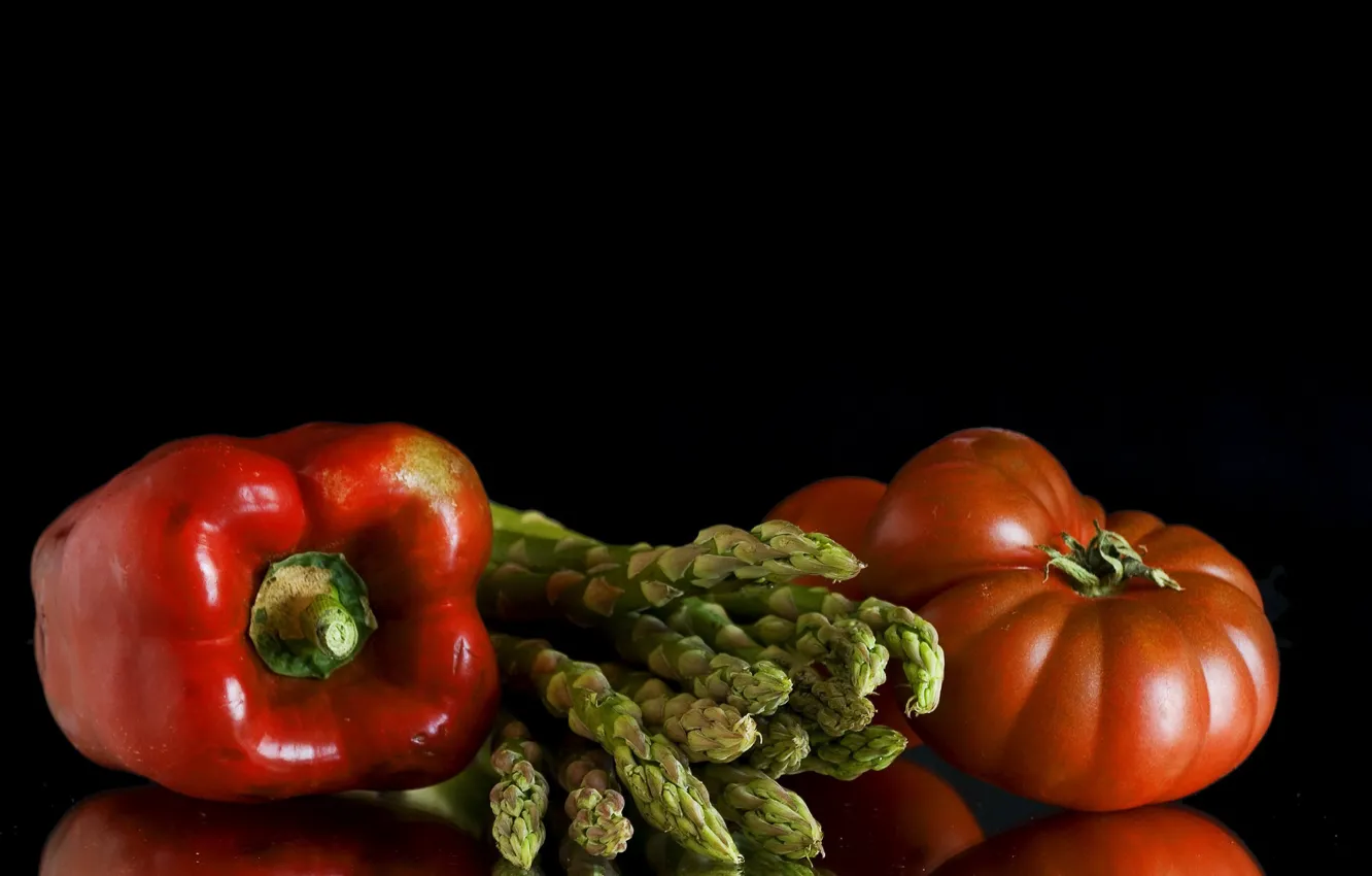 Photo wallpaper pepper, vegetables, tomato, asparagus, pepper