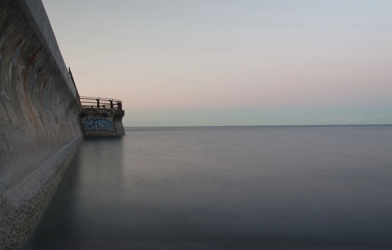 Photo wallpaper sea, pierce, twilight