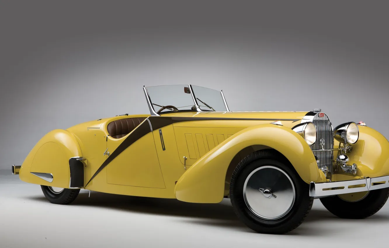 Photo wallpaper retro, Bugatti, convertible