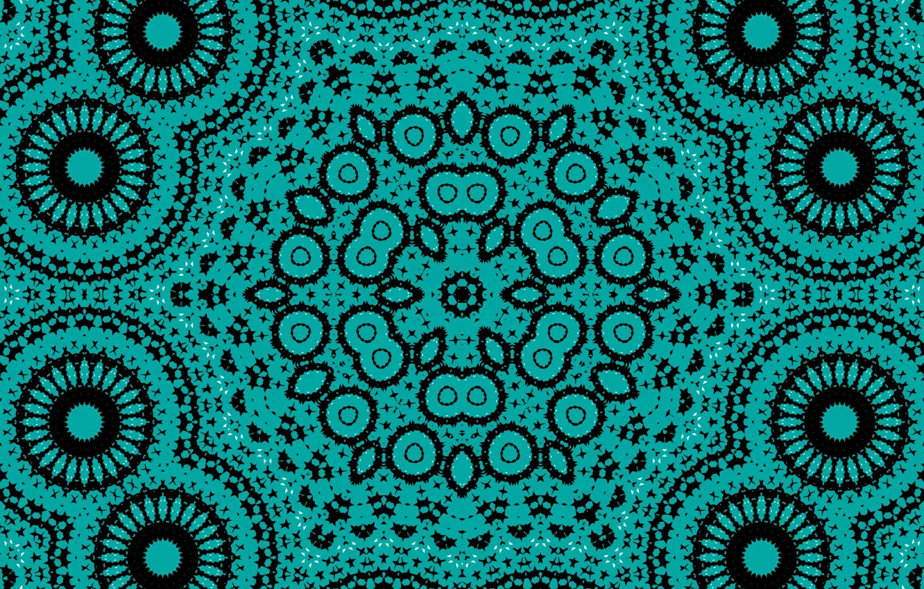 Photo wallpaper circles, green, pattern, circles, kaleidoscope