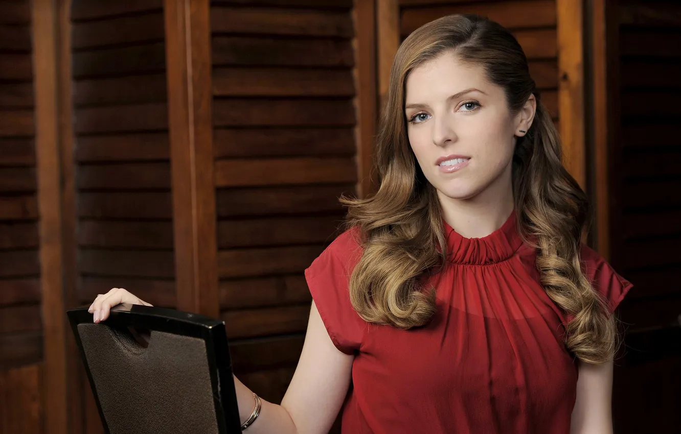 Photo wallpaper look, pose, portrait, actress, chair, brown hair, photoshoot, Anna Kendrick
