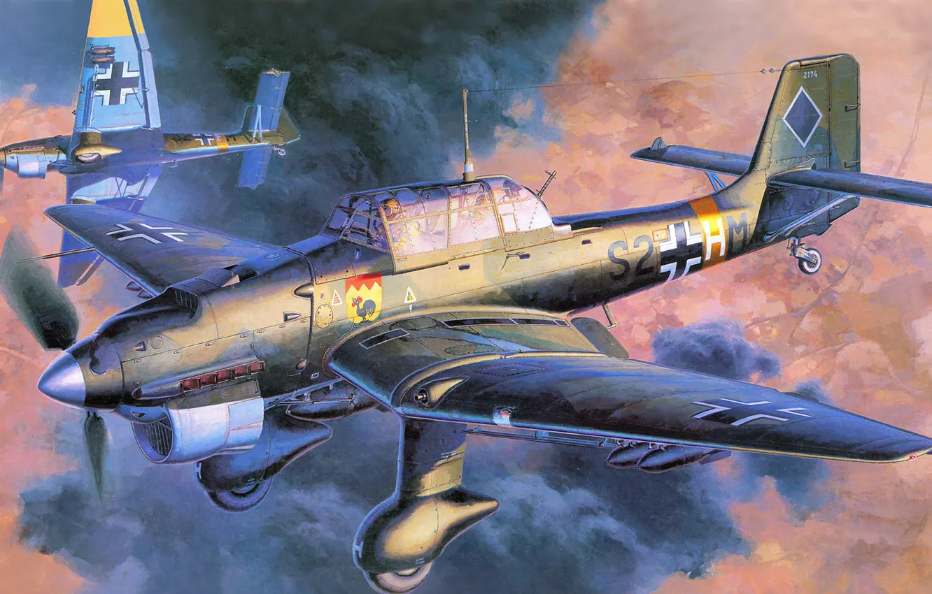 Photo wallpaper figure, thing, Latinic, dive bomber, Junkers, Dive bomber, Ju 87B-2