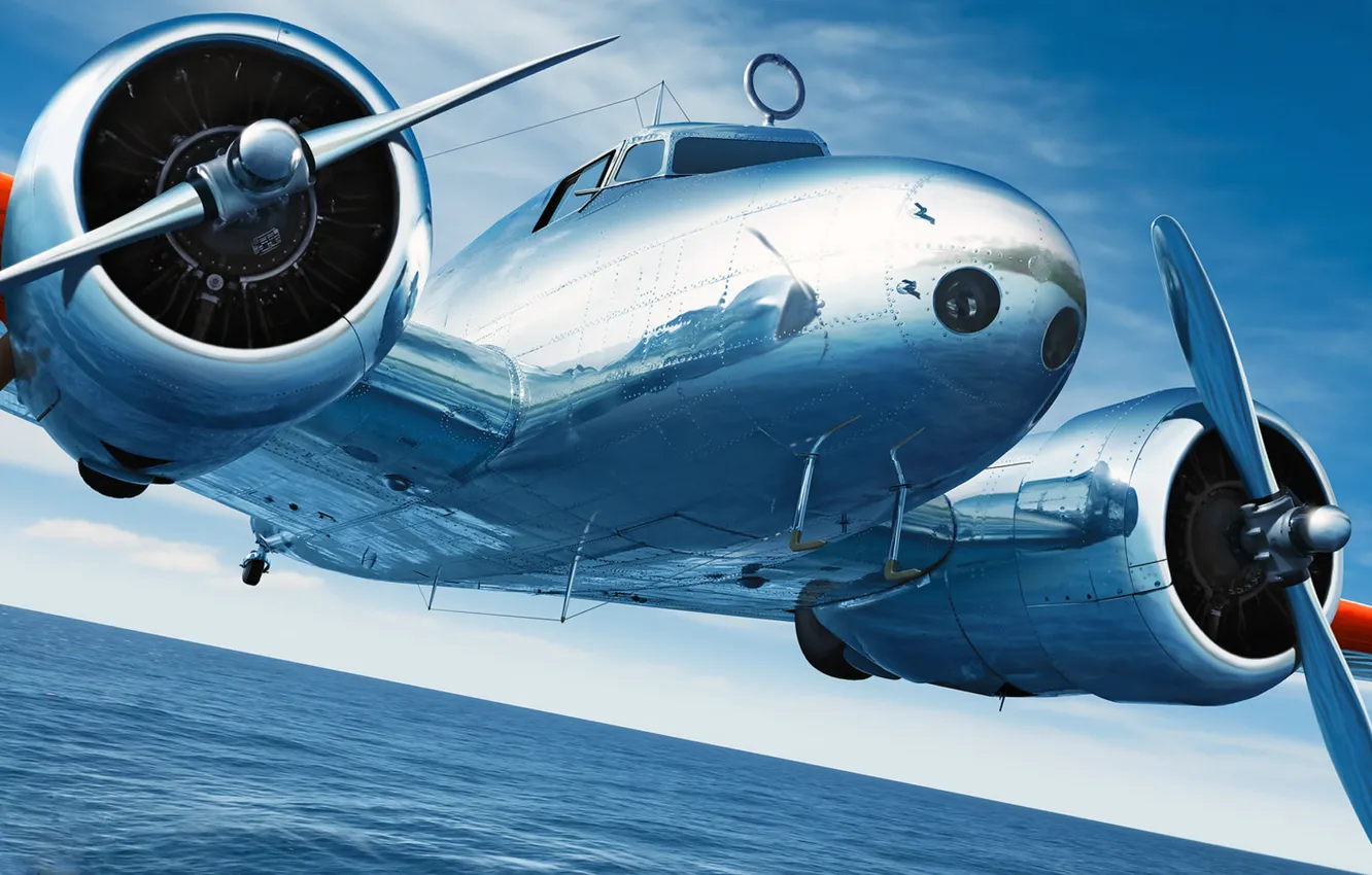 Photo wallpaper art, Lockheed, Model 10, Electra, Ron Cole, aircraft, General purpose, twin-engine light transport and passenger …