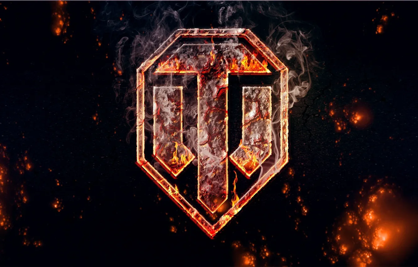 Photo wallpaper Wallpaper, black background, World of Tanks, icon WOT