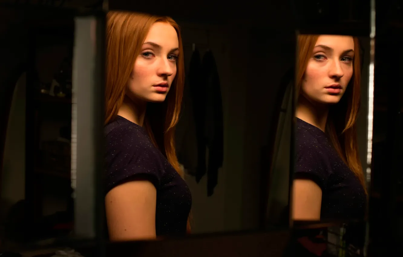 Photo wallpaper Sophie Turner, The eyes of Panda, Another Me