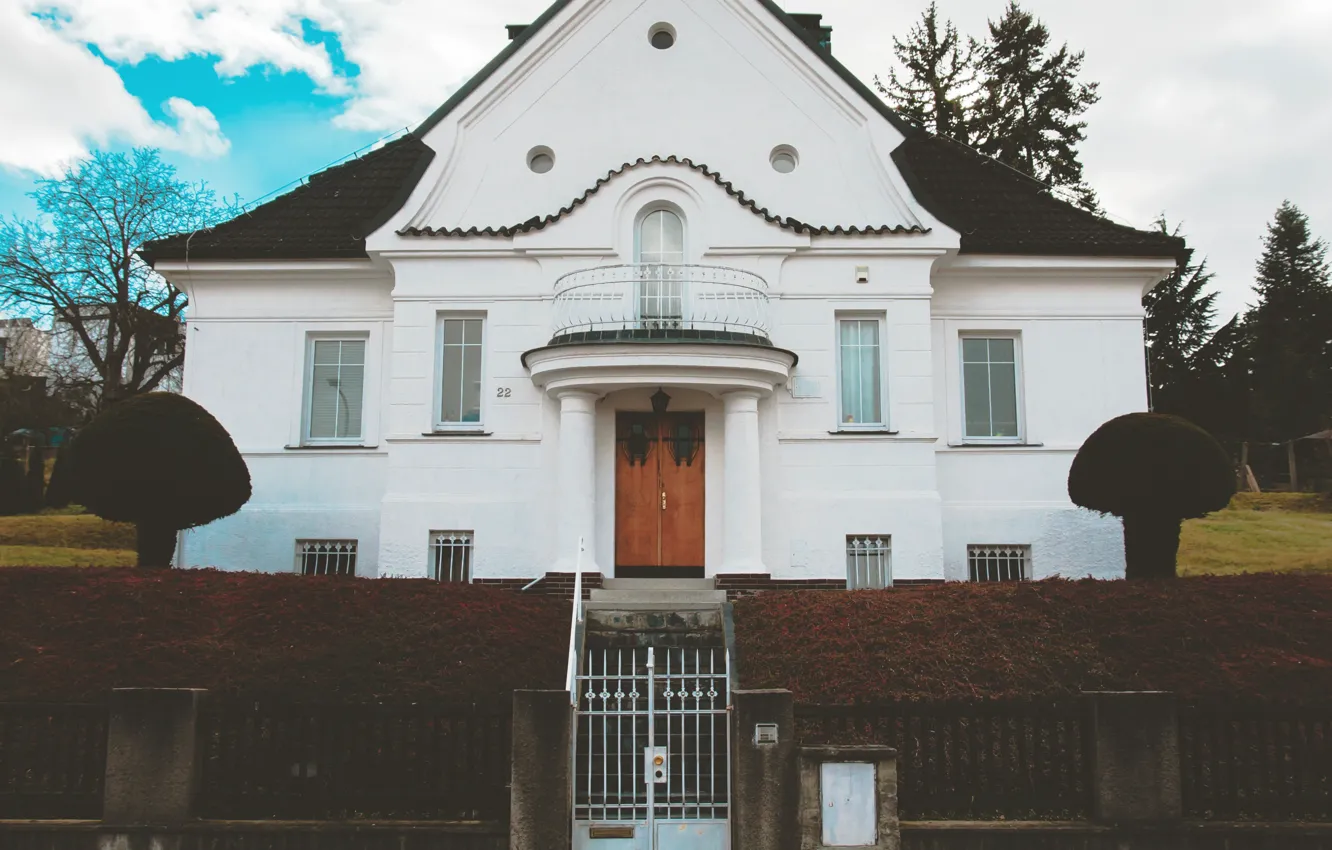 Photo wallpaper gate, architecture, mansion