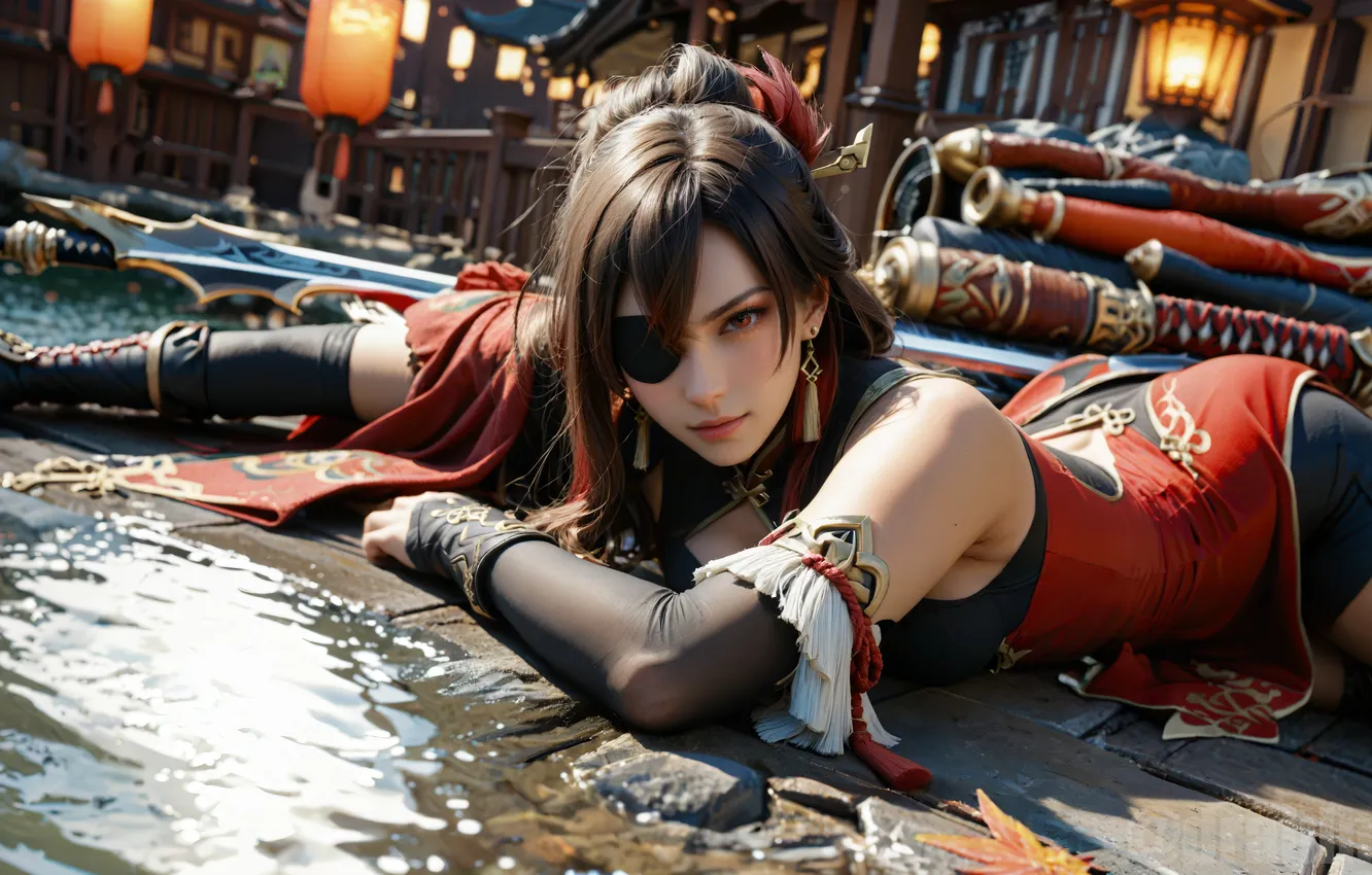 Photo wallpaper girl, games, Character, Genshin Impact, BeiDou