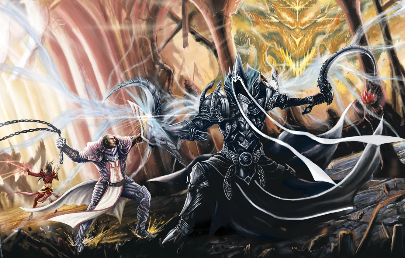 Photo wallpaper Diablo 3, wizard, Malthael, Crusader, Reaper of Soul