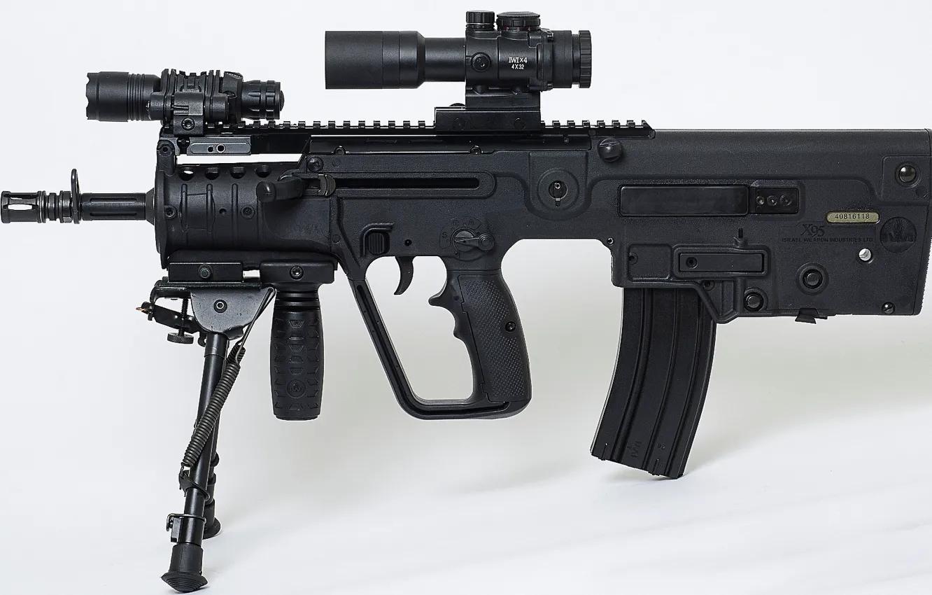 Photo wallpaper gun, weapon, background, rifle, assault rifle, machine gun, telescope, bullpup