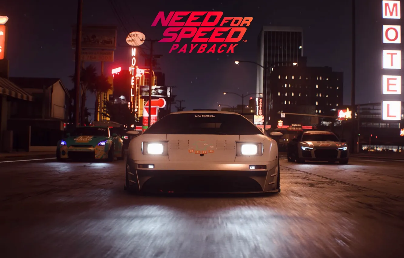 Photo wallpaper machine, night, the city, Need for Speed: Payback