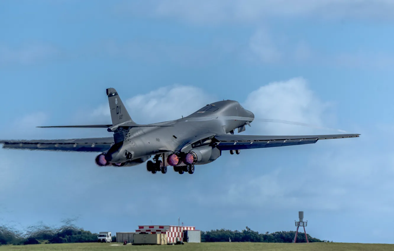 Photo wallpaper Lancer, B-1B, UNITED STATES AIR FORCE, strategic bomber, Rockwell B-1 Lancer, with variable sweep wing, …