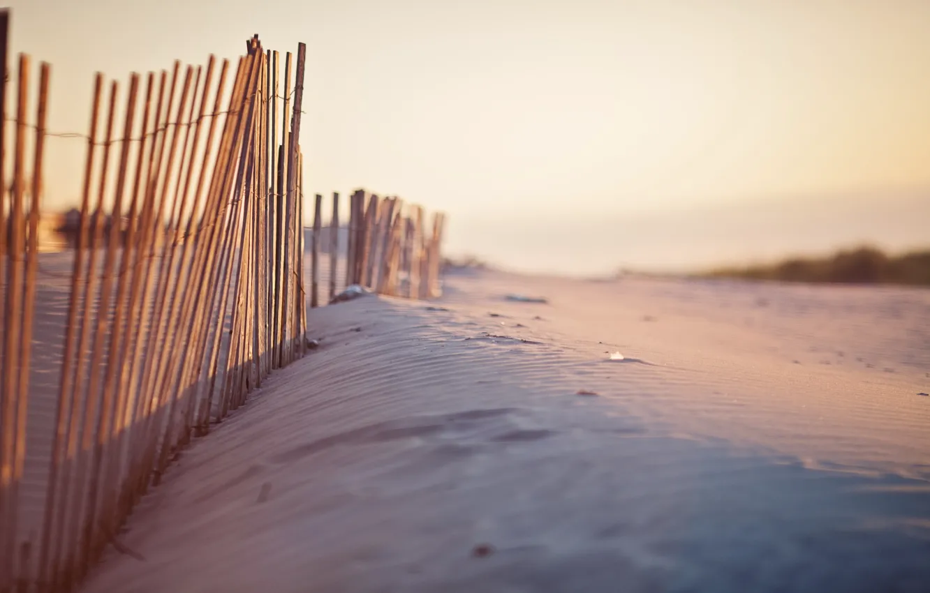Photo wallpaper sand, nature, the fence, dunes
