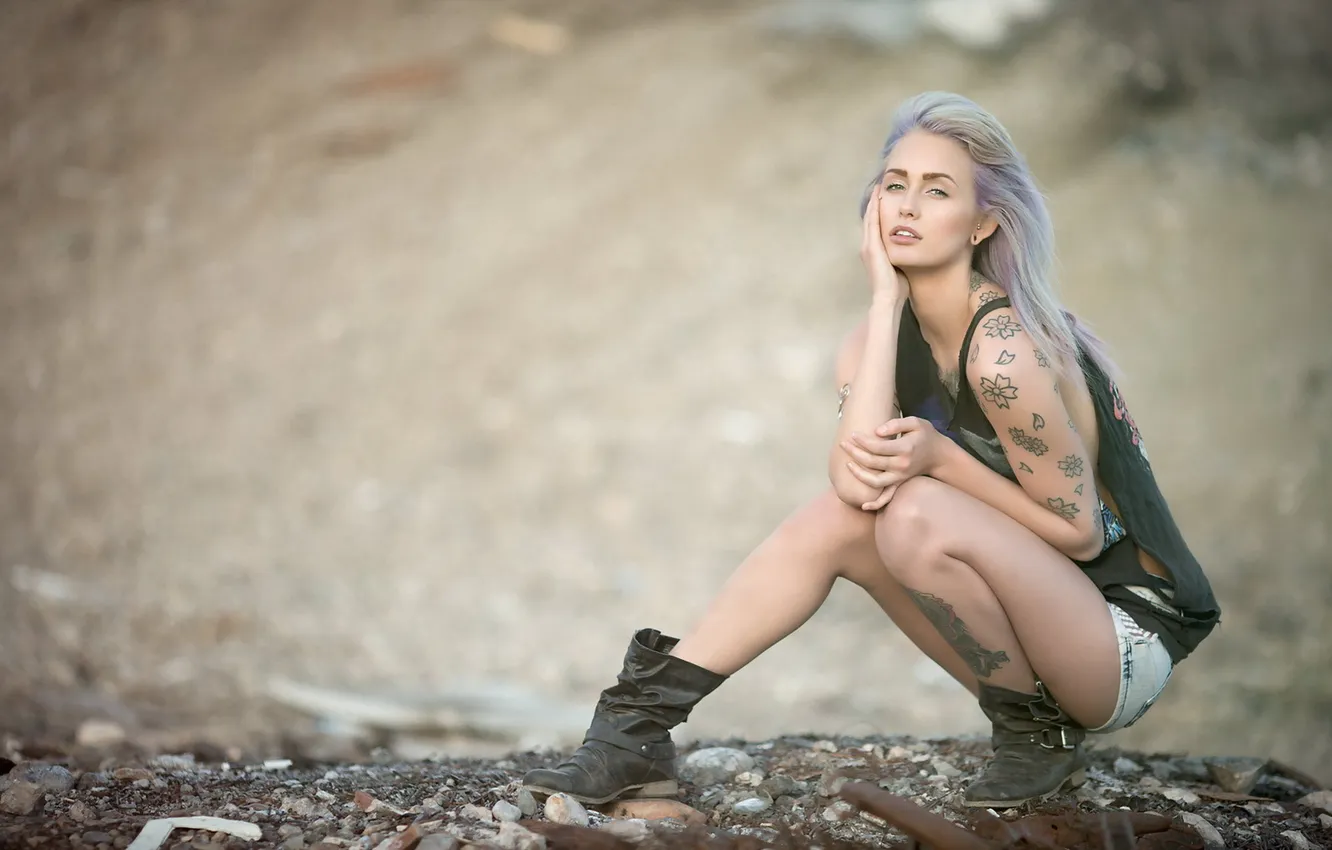 Photo wallpaper girl, pose, Mercedes