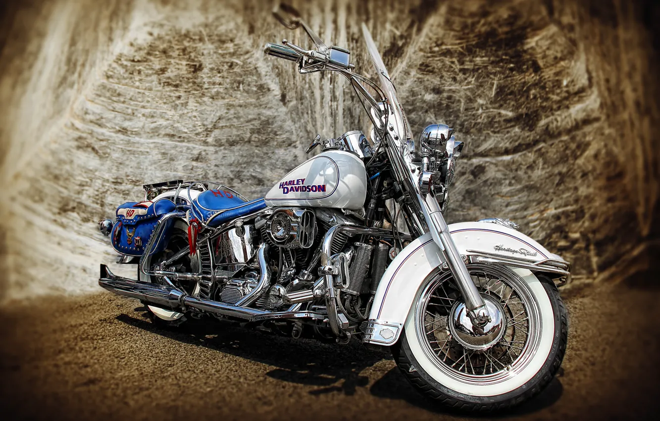 Photo wallpaper HDR, motorcycle, Harley-Davidson