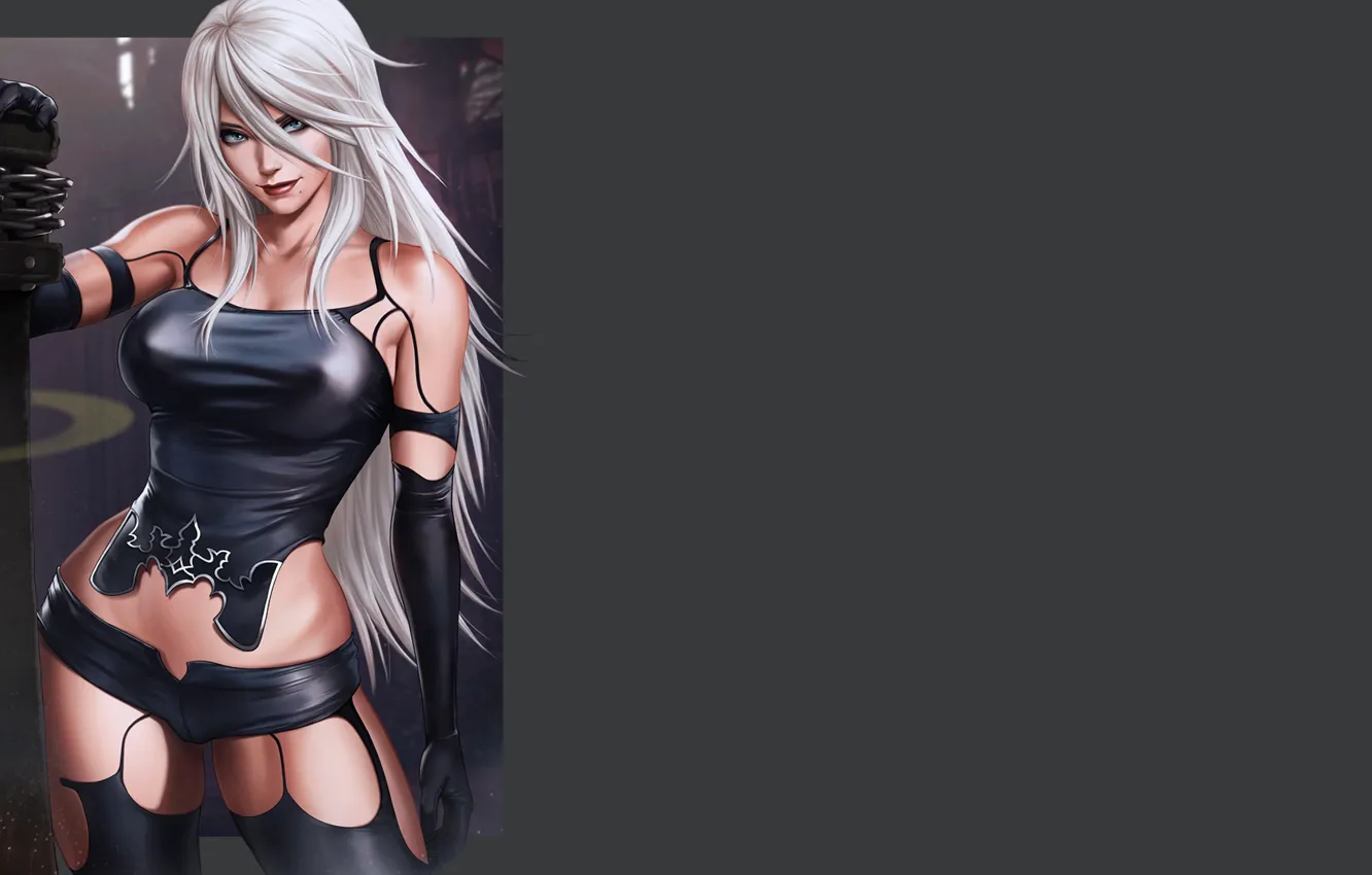 Photo wallpaper girl, hot, sexy, anime, stockings, pretty, babe, leggings