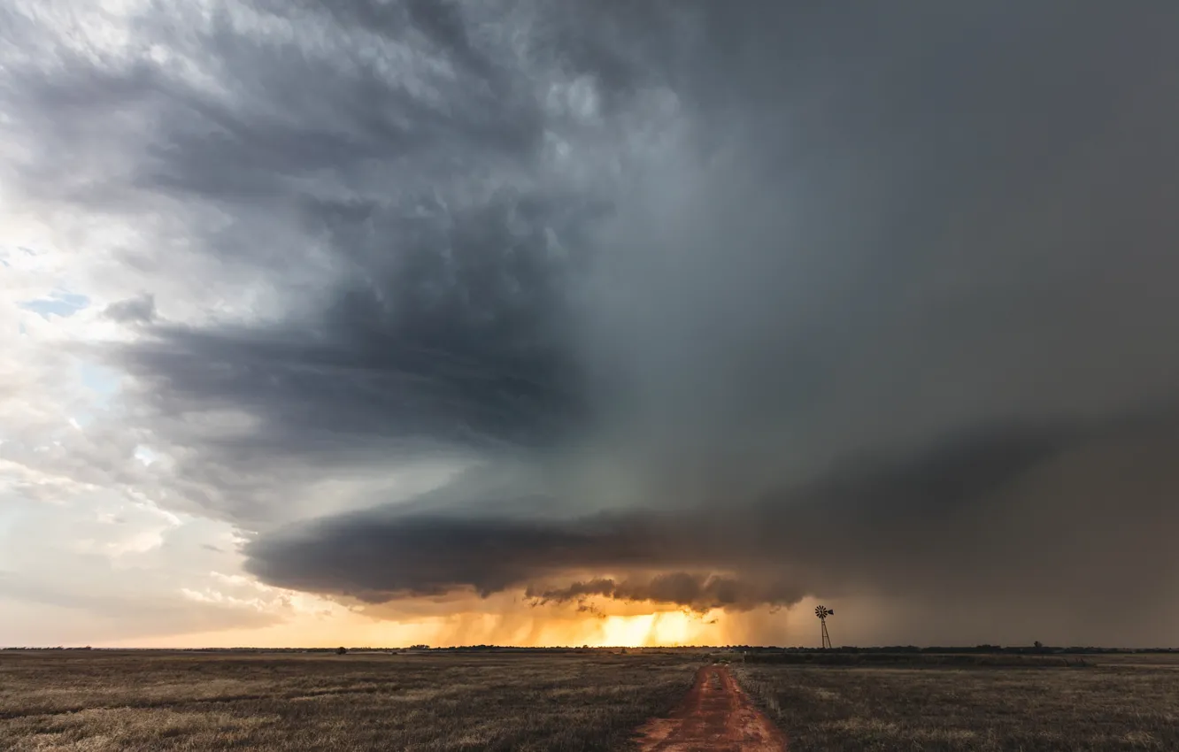 Photo wallpaper the sky, clouds, USA, Oklahoma, Supercell