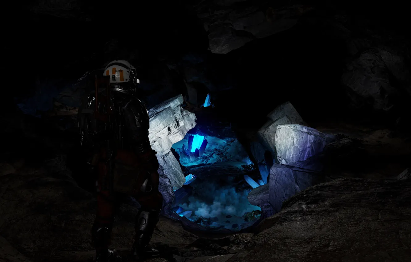 Photo wallpaper game, Starfield, cave, adventures, Crystal, screen shot