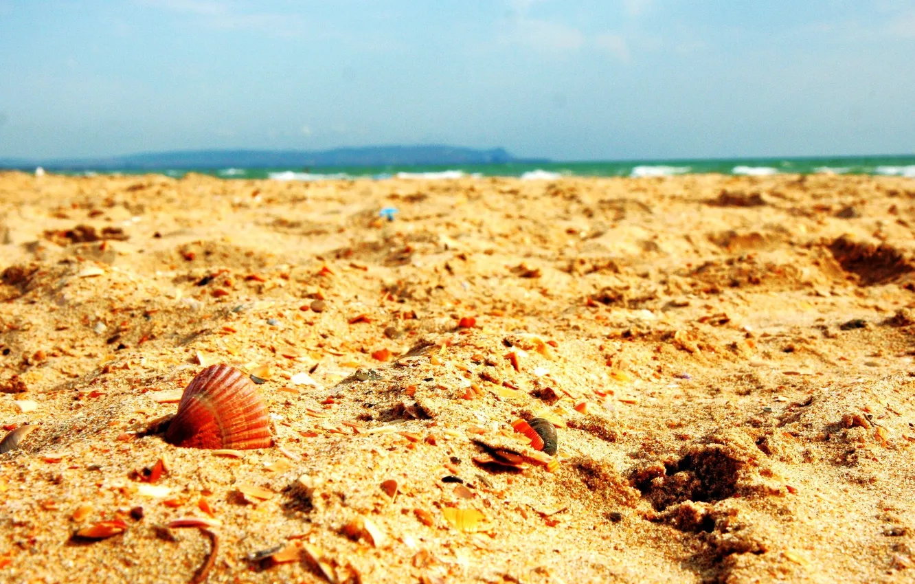 Photo wallpaper sand, sea, beach, summer, the sky, the wreckage, heat, shore
