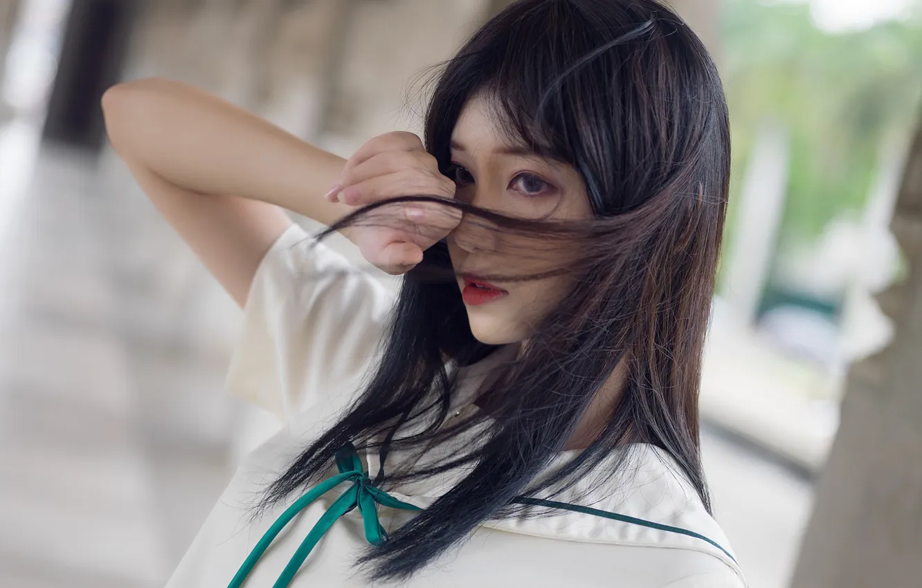 Photo wallpaper woman, beautiful, model, pretty, asian, cute, japanese, uniform