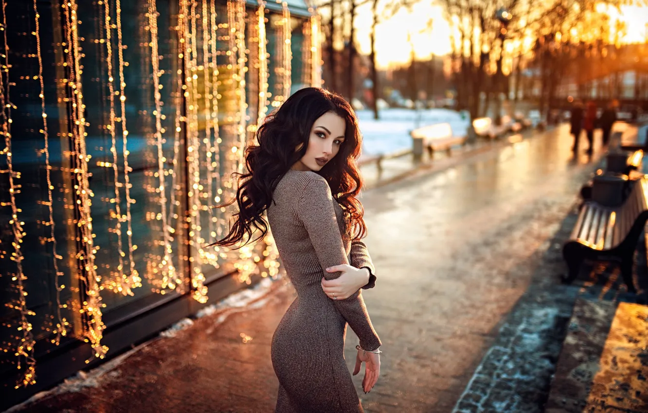 Photo wallpaper pose, Park, figure, dress, Hakan Erenler, Margarita Ailing