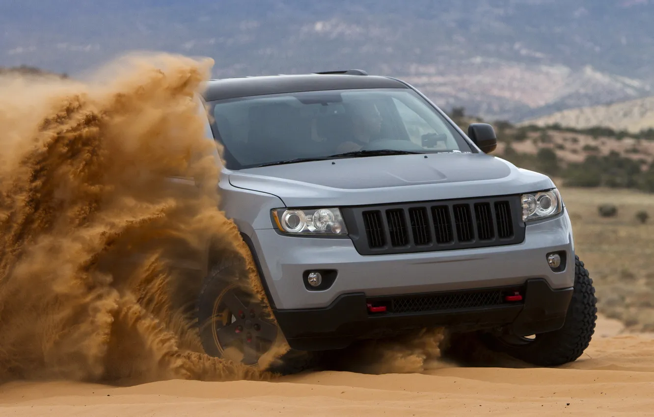 Photo wallpaper sand, jeep, Grand, Jeep, Grand Cheroke, Cherokee, Mopar, off-road edition