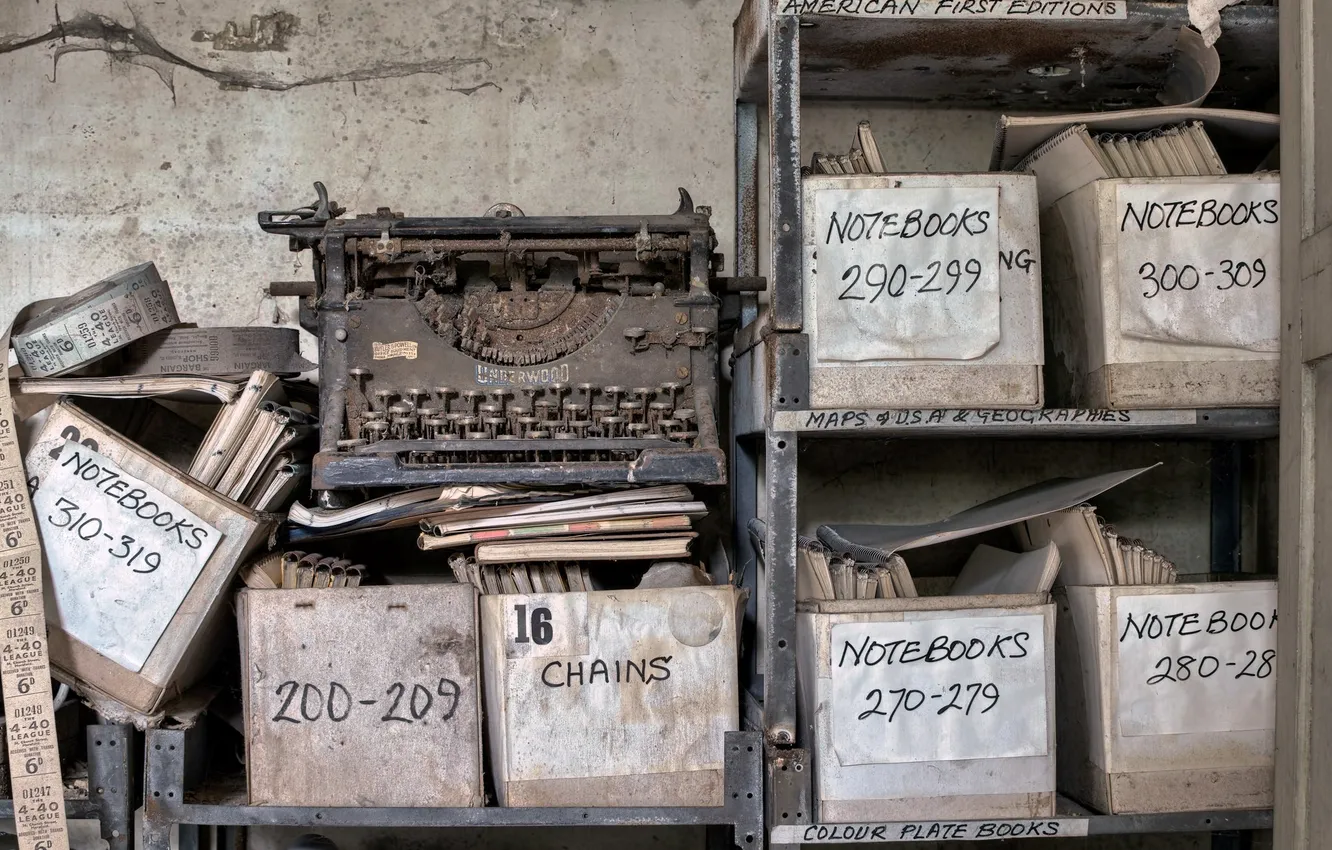 Photo wallpaper background, typewriter, documents