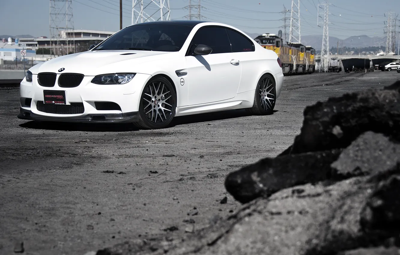 Photo wallpaper white, the sky, yellow, bmw, BMW, train, white, wheels