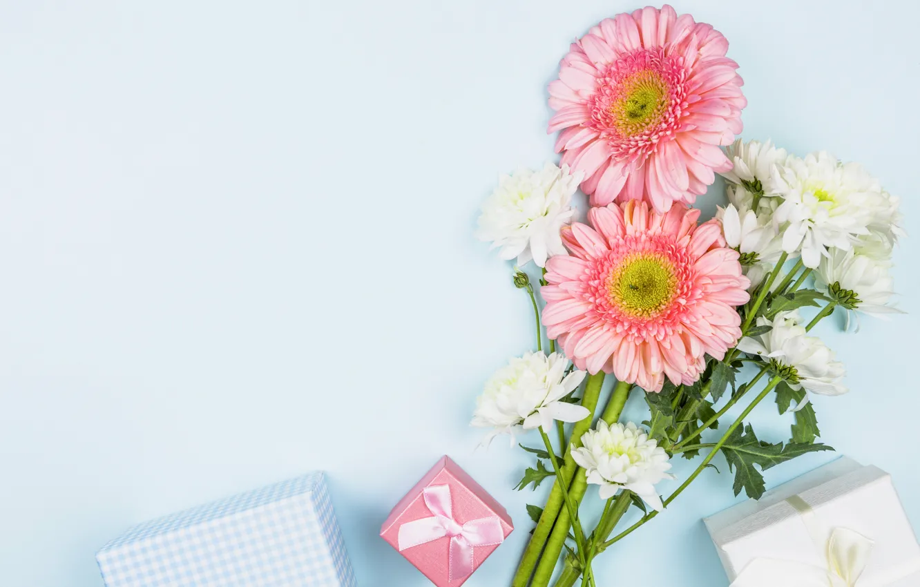 Photo wallpaper gift, bouquet, Mother's day