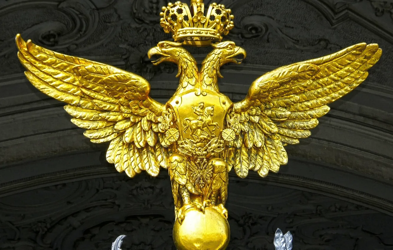 Photo wallpaper Saint Petersburg, Russia, The winter Palace, Double-headed eagle